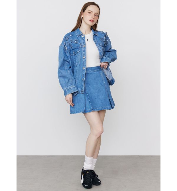 CALNAMUR「DENIM TUCK MINI SK/デニムタックミニスカート」|スカート|