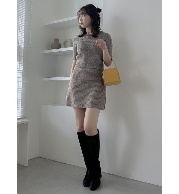 dazzlin「【WEB限定】ファンシーカラーニットミニスカート」|スカート|