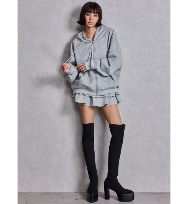 GYDA「GG chain glitter print tieredスカートライクショートパンツ」|スカート|