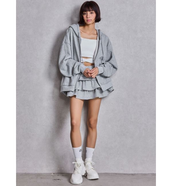 GYDA「GG chain glitter print tieredスカートライクショートパンツ」|スカート|