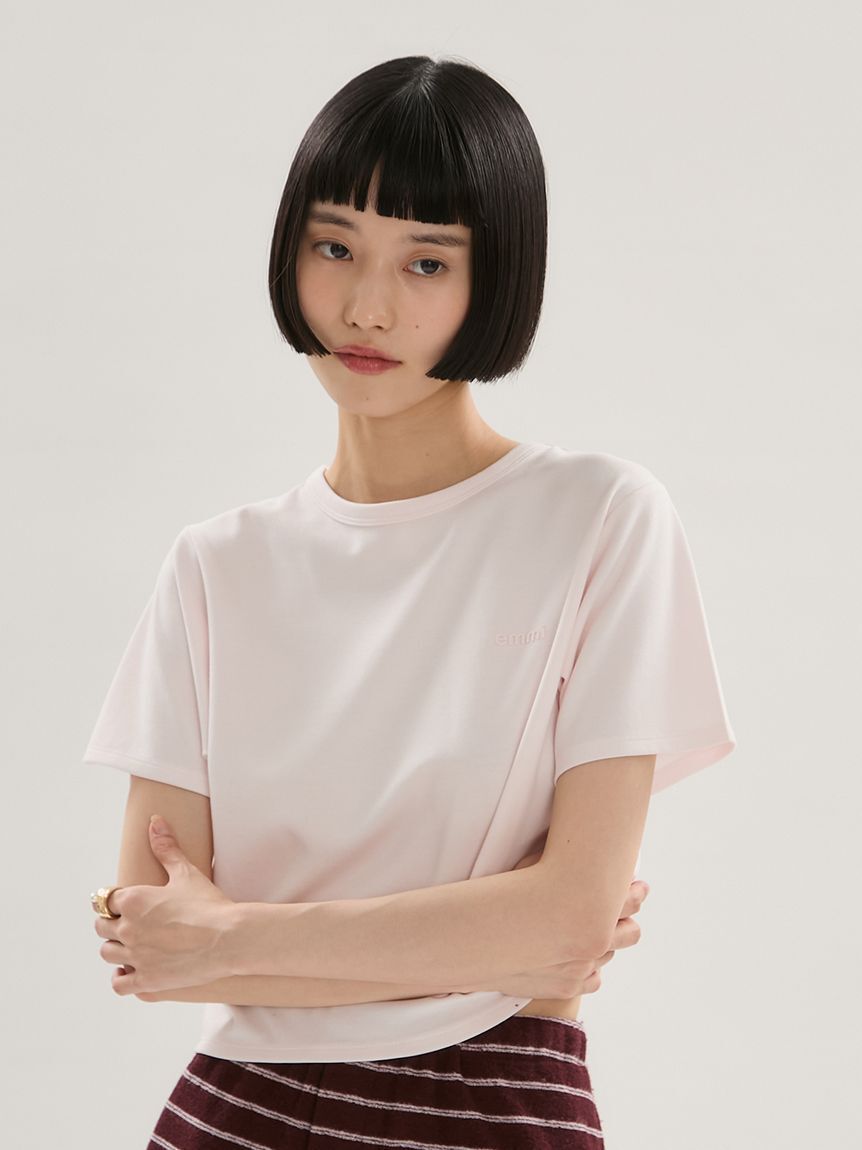 emmi atelier「ソフトタッチクロップドTシャツ」|Tシャツ・カットソー|