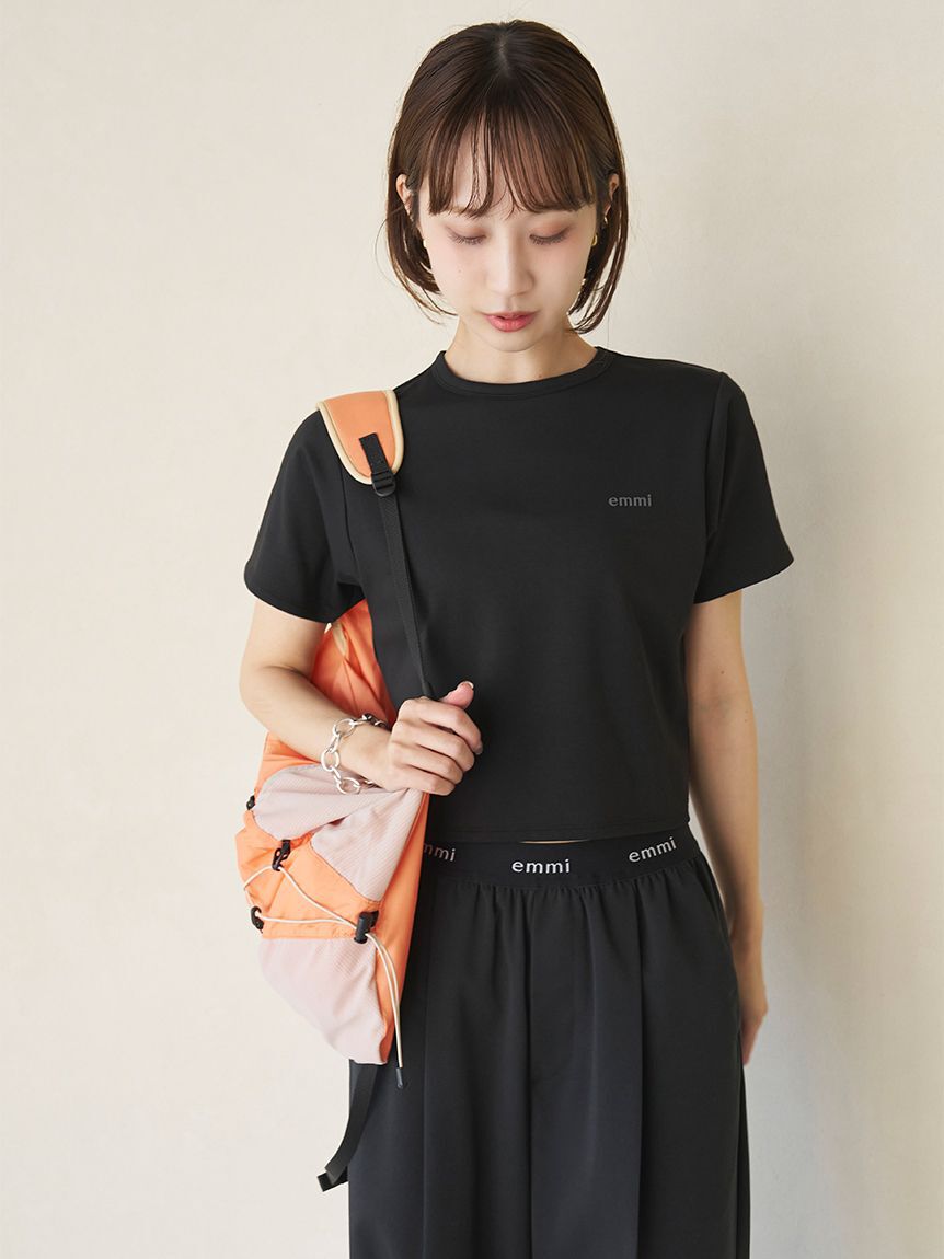 emmi atelier「ソフトタッチクロップドTシャツ」|Tシャツ・カットソー|