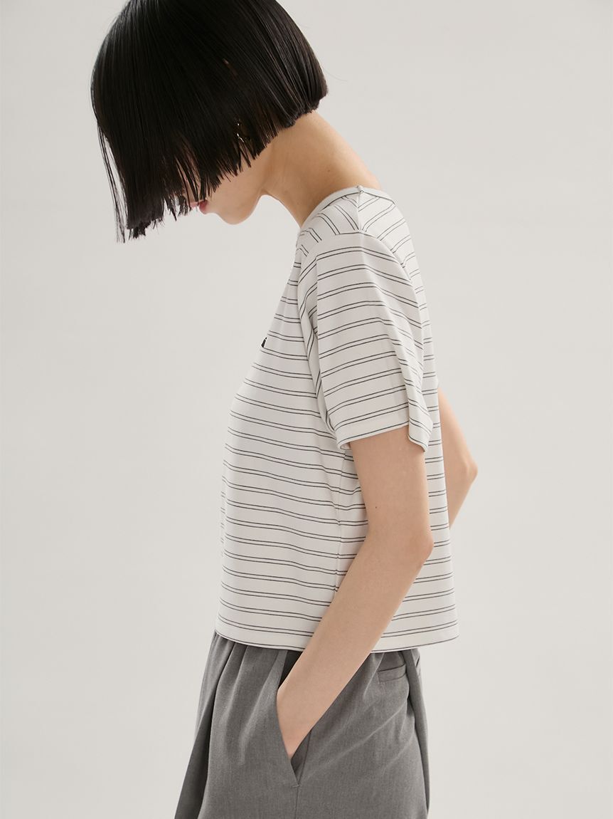 emmi atelier「ソフトタッチクロップドTシャツ」|Tシャツ・カットソー|
