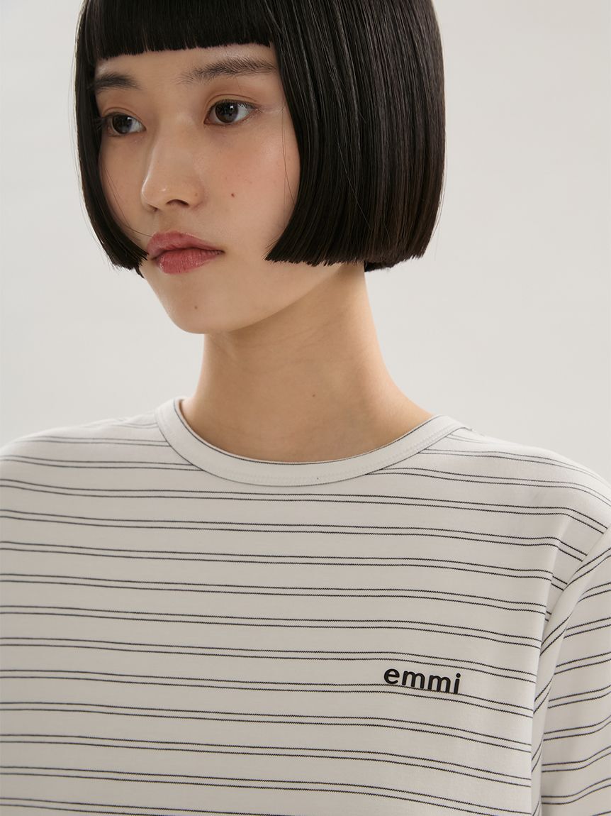 emmi atelier「ソフトタッチクロップドTシャツ」|Tシャツ・カットソー|