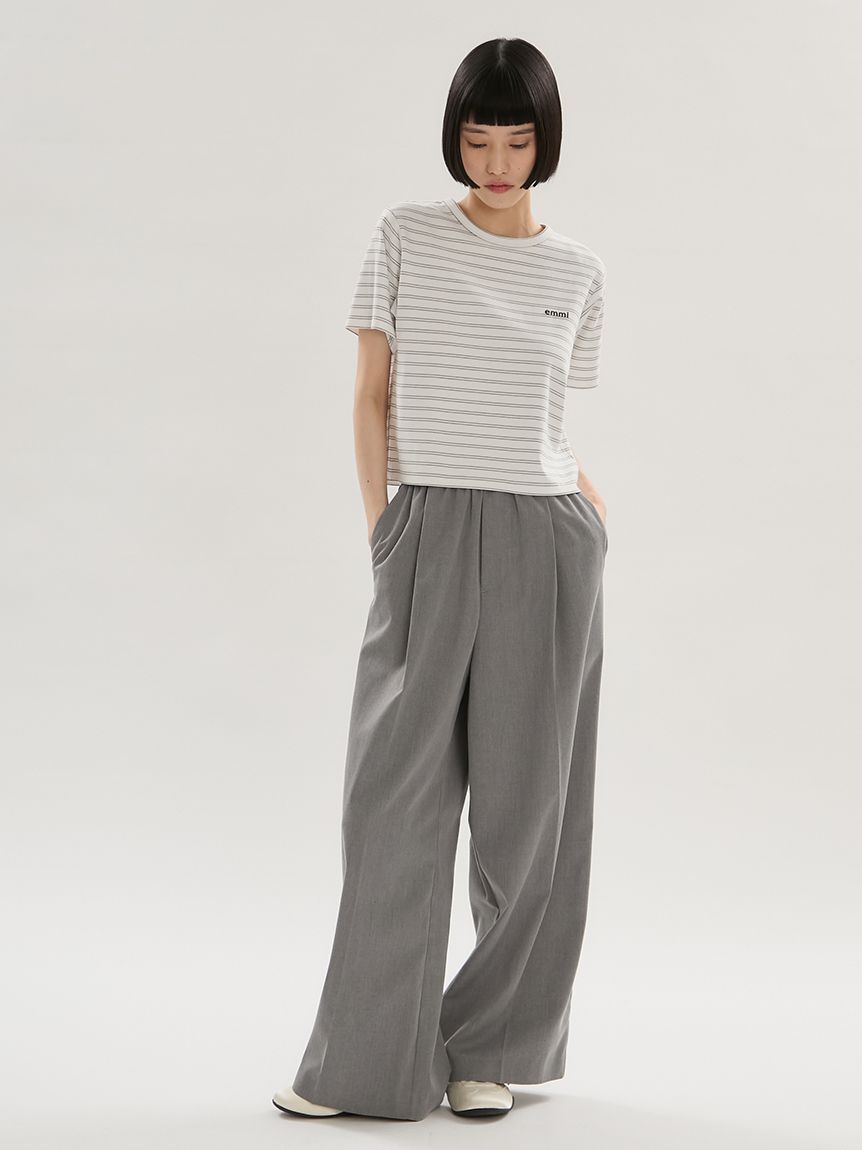 emmi atelier「ソフトタッチクロップドTシャツ」|Tシャツ・カットソー|