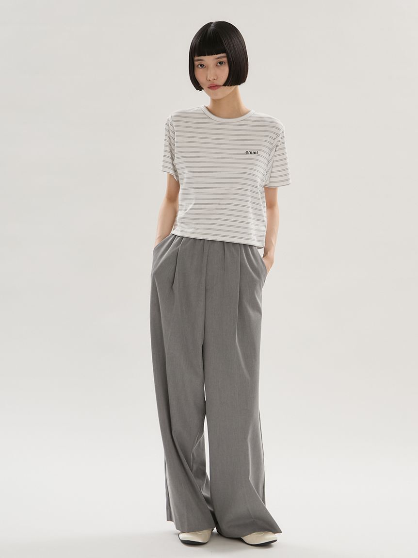 emmi atelier「ソフトタッチクロップドTシャツ」|Tシャツ・カットソー|