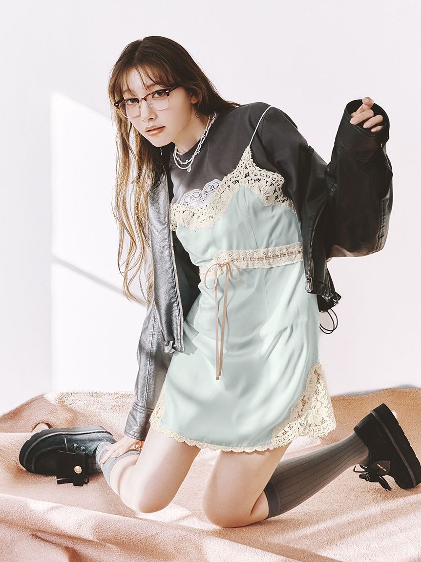 LILY BROWN「ヴィンテージスリップサテンミニワンピース」|ワンピース|LBLU