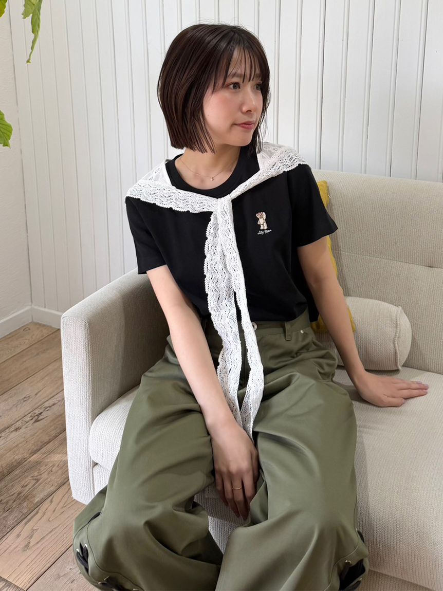 LILY BROWN「【Lily Bear】コンパクトTシャツ(接触冷感)」|Tシャツ・カットソー|