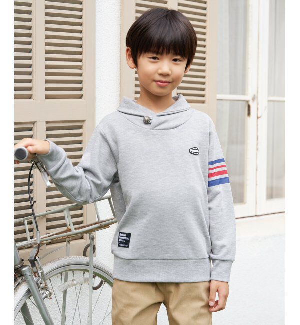 ikka kids「コンチョボタンショール襟トレーナー（120~160cm）」|Tシャツ・カットソー|
