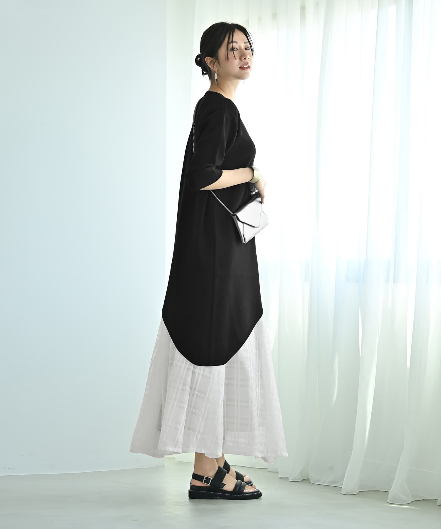 STYLE DELI「【Kana Oyama&times;BLK001】アシメトップス／DELI size」|Tシャツ・カットソー|
