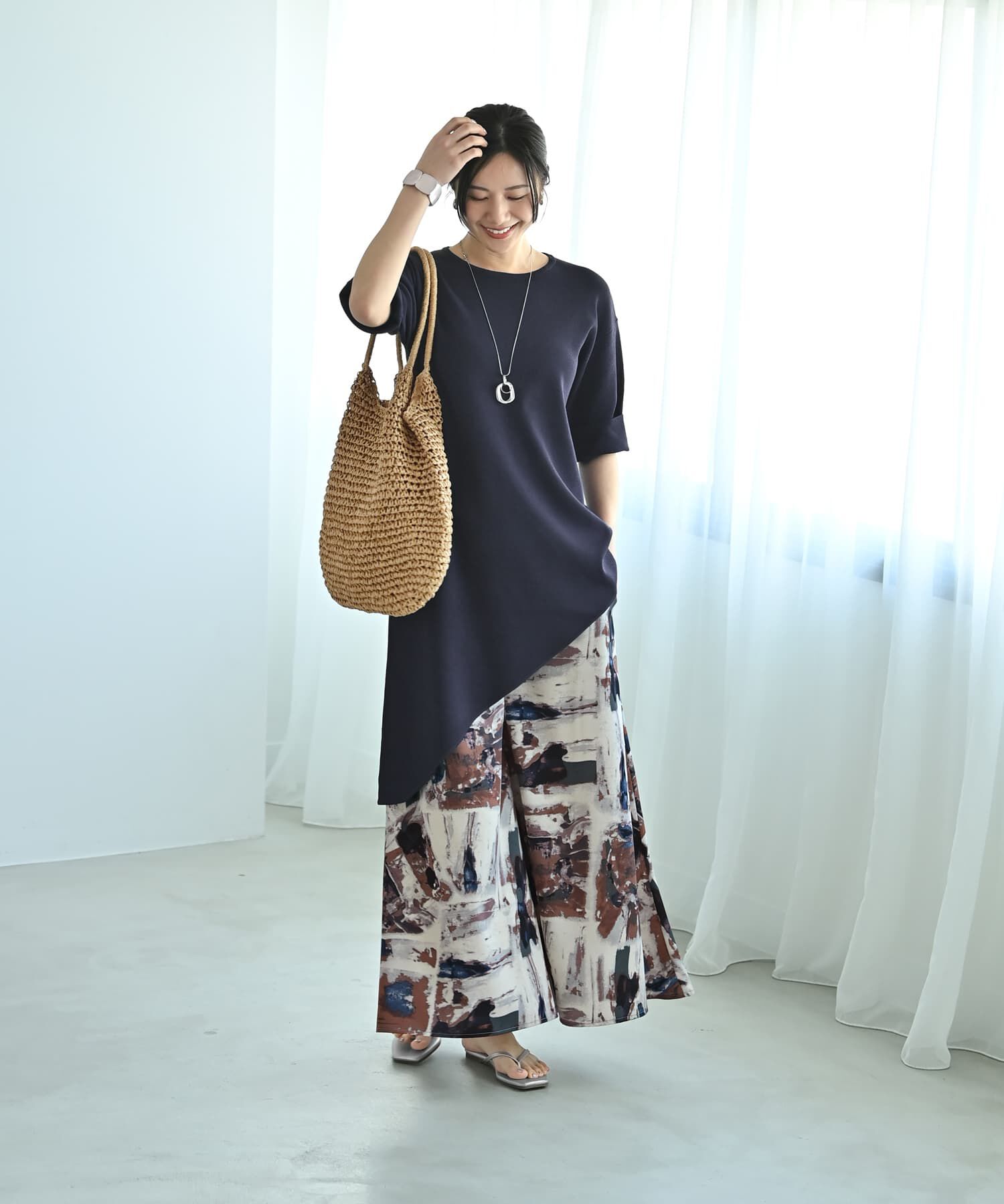 STYLE DELI「【Kana Oyama&times;BLK001】アシメトップス／DELI size」|Tシャツ・カットソー|