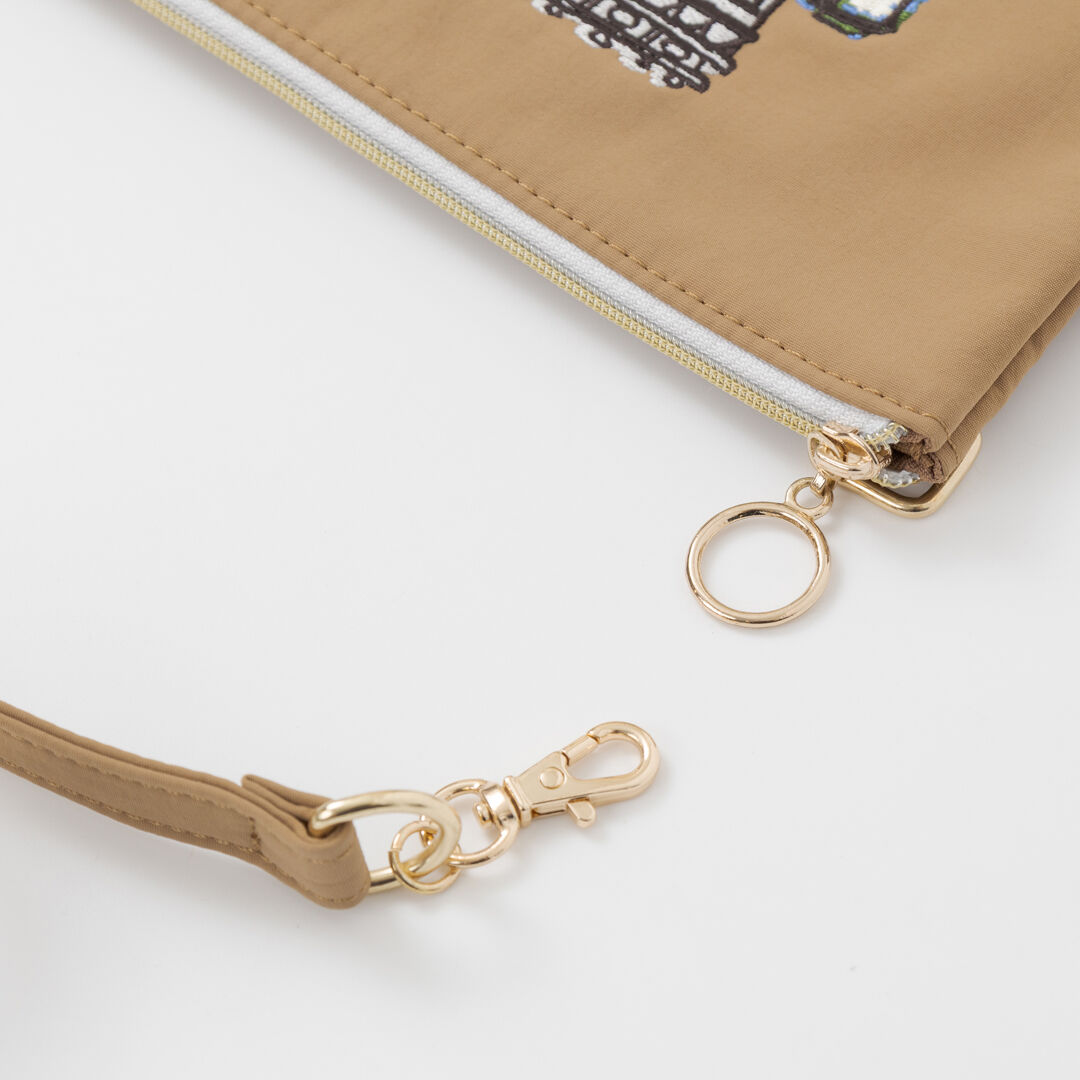  「THE THREE CATS 刺繍フラットポーチ」|ポーチ|