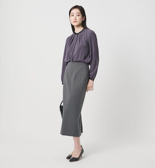 UNITED ARROWS「ダブルクロス タイトスカート ‐ストレッチ ウォッシャブル‐」|タイト|
