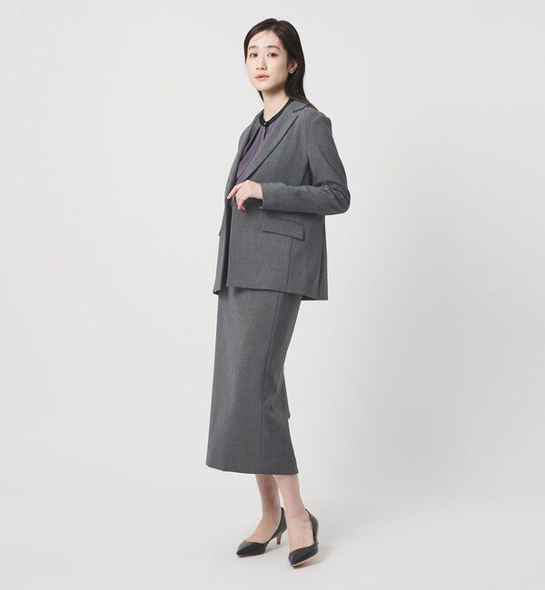 UNITED ARROWS「ダブルクロス タイトスカート ‐ストレッチ ウォッシャブル‐」|タイト|