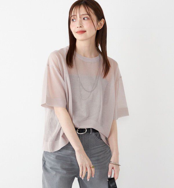 SHIPS Colors 「SHIPS Colors:〈手洗い可能〉シアー ニット TEE」|ニット・セーター|