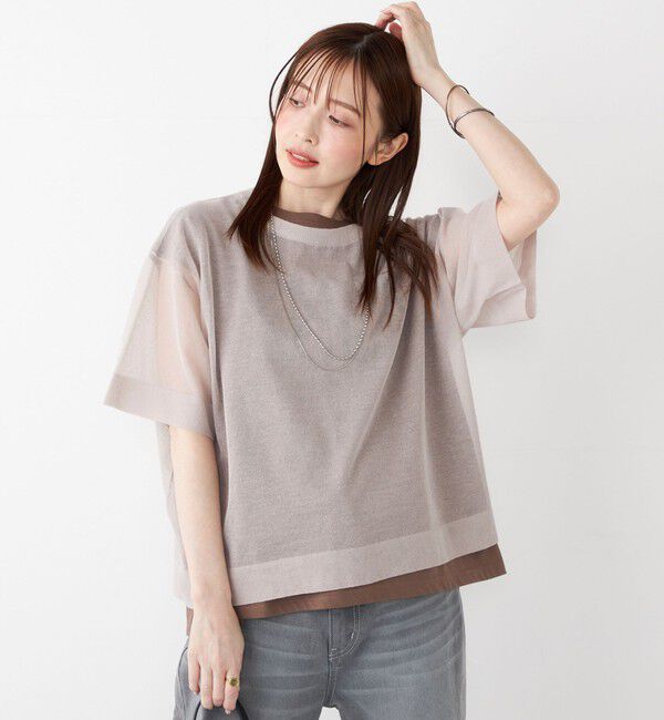 SHIPS Colors 「SHIPS Colors:〈手洗い可能〉シアー ニット TEE」|ニット・セーター|