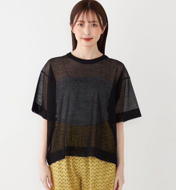 SHIPS Colors 「SHIPS Colors:〈手洗い可能〉シアー ニット TEE」|ニット・セーター|