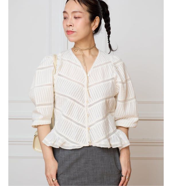IENA LA BOUCLE「IENA LA BOUCLE タックブラウス」|シャツ・ブラウス|
