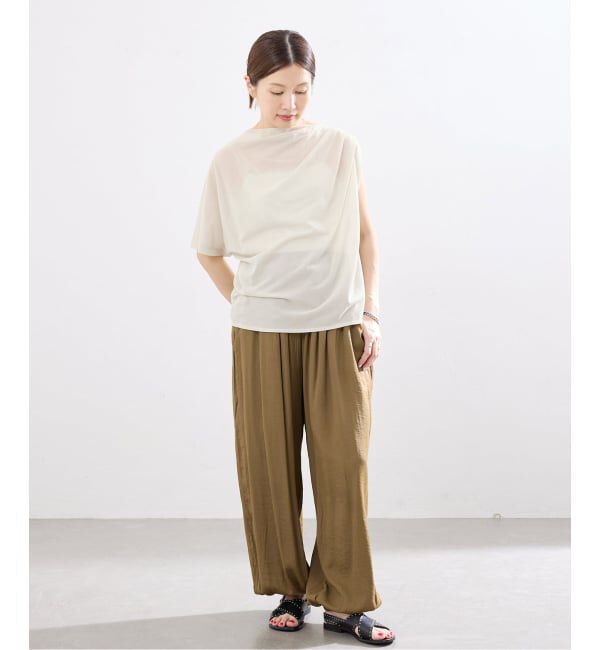 IENA「HAKUJI/ハクジ crepe jersey asym T Tシャツ H232617」|Tシャツ・カットソー|