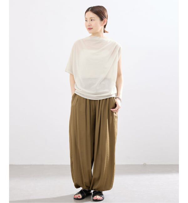 IENA「HAKUJI/ハクジ crepe jersey asym T Tシャツ H232617」|Tシャツ・カットソー|