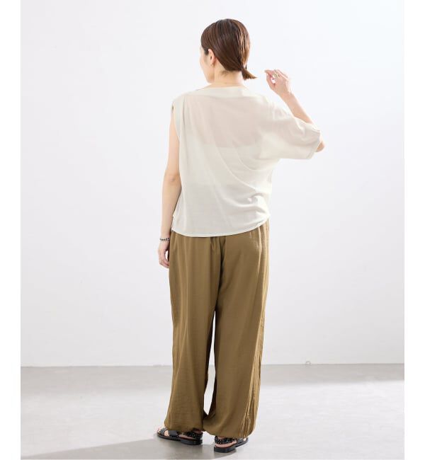IENA「HAKUJI/ハクジ crepe jersey asym T Tシャツ H232617」|Tシャツ・カットソー|