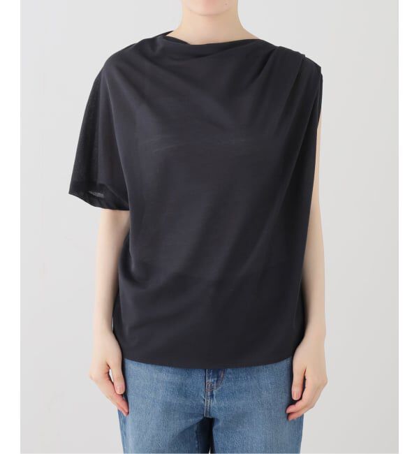 IENA「HAKUJI/ハクジ crepe jersey asym T Tシャツ H232617」|Tシャツ・カットソー|