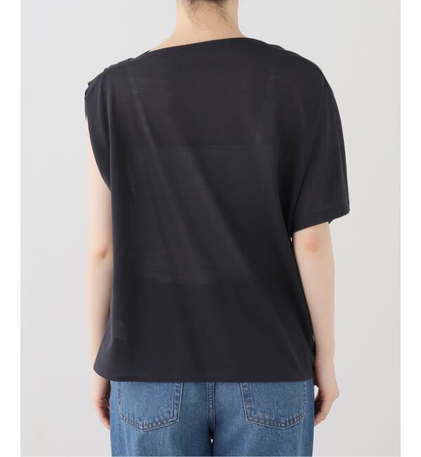 IENA「HAKUJI/ハクジ crepe jersey asym T Tシャツ H232617」|Tシャツ・カットソー|