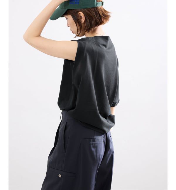 IENA「HAKUJI/ハクジ crepe jersey asym T Tシャツ H232617」|Tシャツ・カットソー|