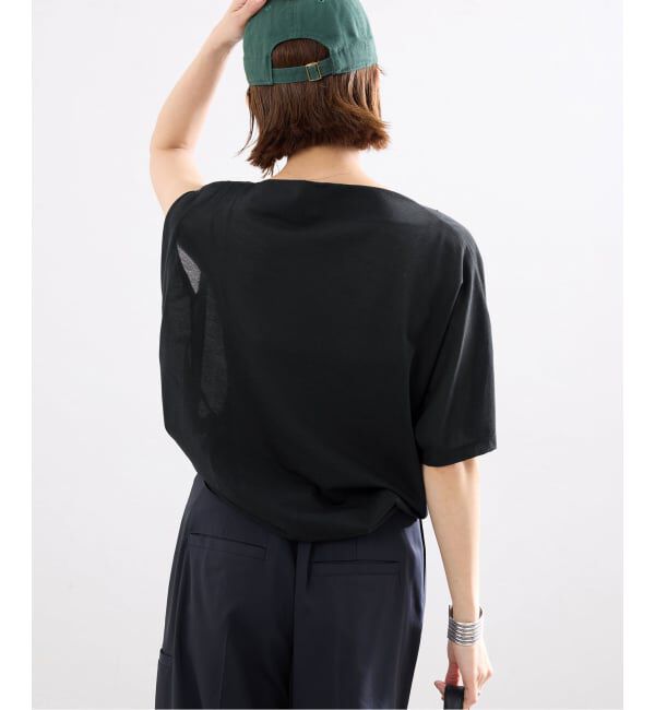 IENA「HAKUJI/ハクジ crepe jersey asym T Tシャツ H232617」|Tシャツ・カットソー|