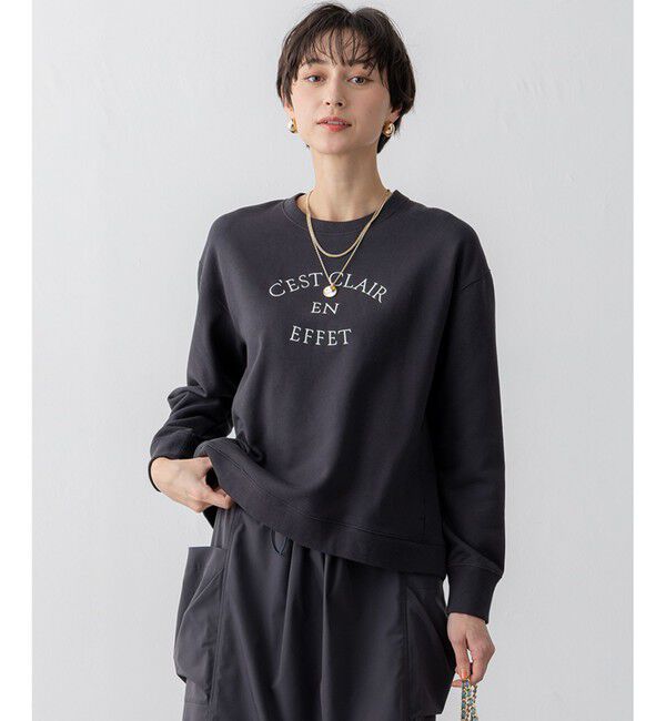 23区「【洗える】コットンテリー ロゴ スウェット」|Tシャツ・カットソー|グレー系