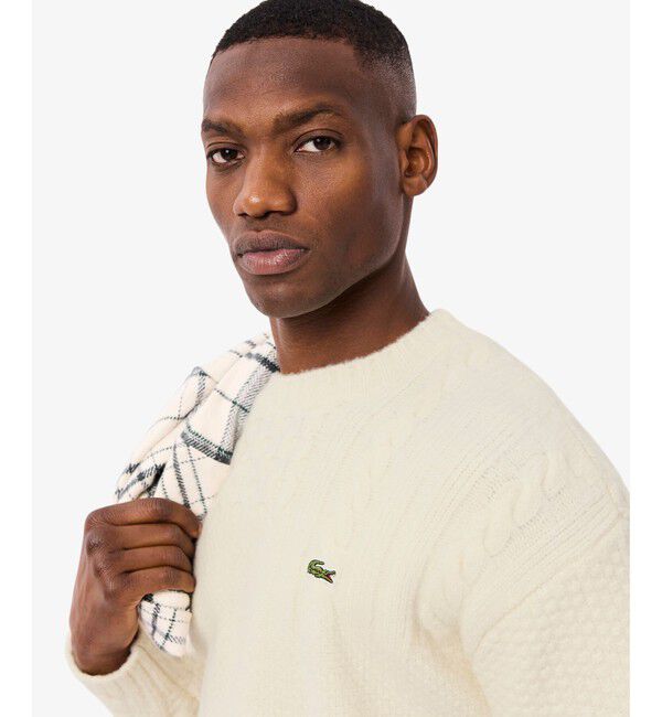 LACOSTE「ミックスニッティング ウールニットセーター」|ニット・セーター|