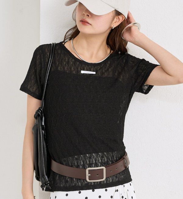  「レースTシャツ」|Tシャツ・カットソー|ブラック