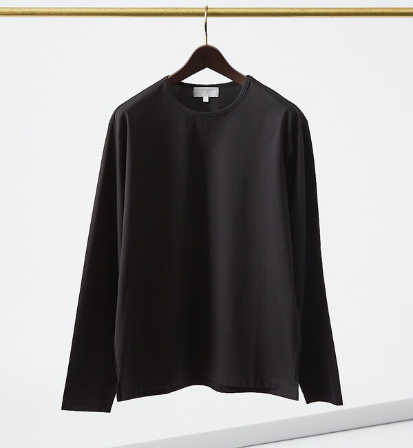 ABAHOUSE「【オールシーズン】シルケット天竺 長袖Tシャツ」|Tシャツ・カットソー|ブラック