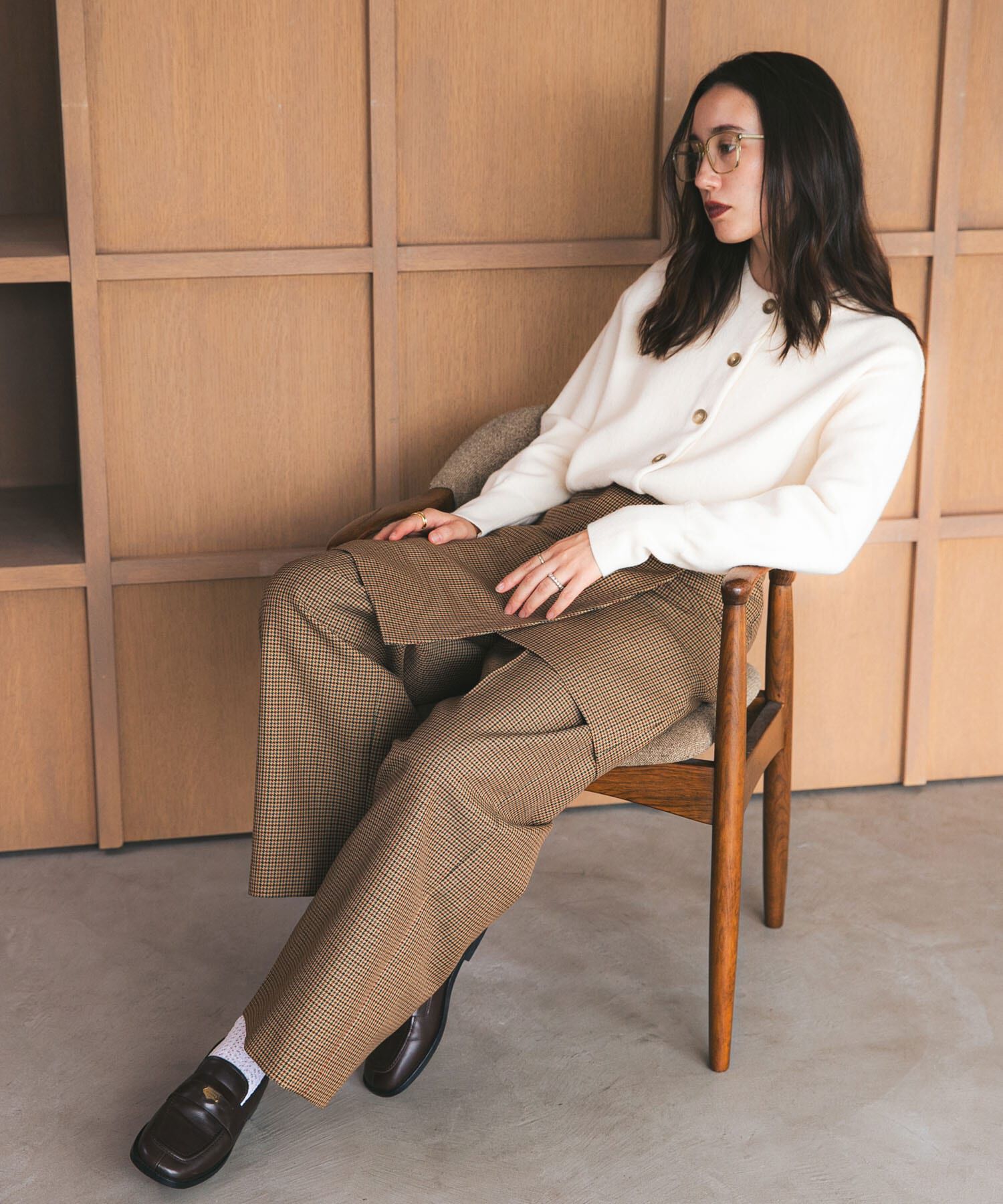 URBAN RESEARCH「ウールブレンドチェックワイドパンツ」|その他|