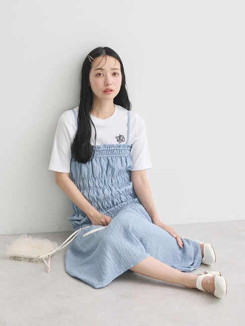 earth music&ecology「2wayシャーリングキャミワンピース」|ワンピース|