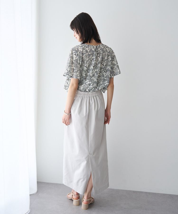 YECCA VECCA「ラインフルーツ柄ラッフルブラウス」|シャツ・ブラウス|