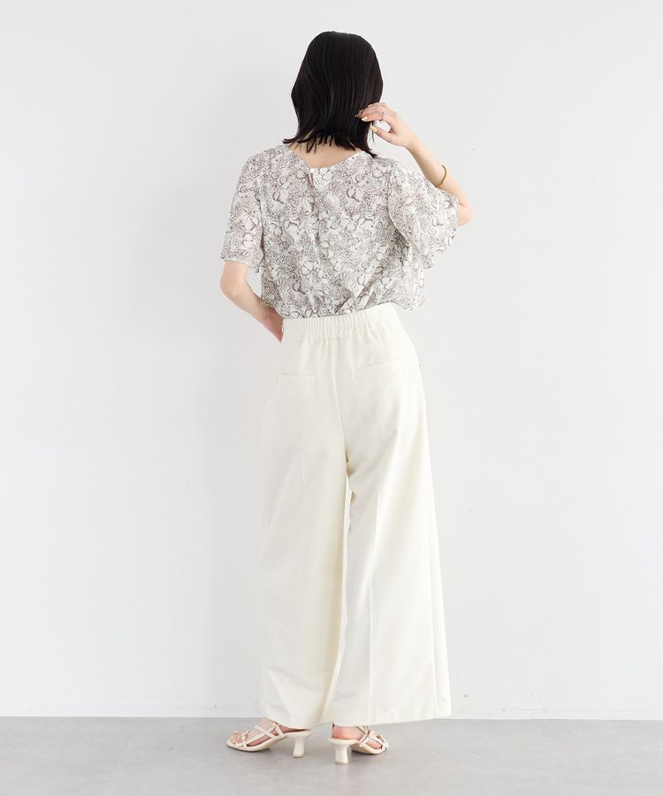 YECCA VECCA「ラインフルーツ柄ラッフルブラウス」|シャツ・ブラウス|