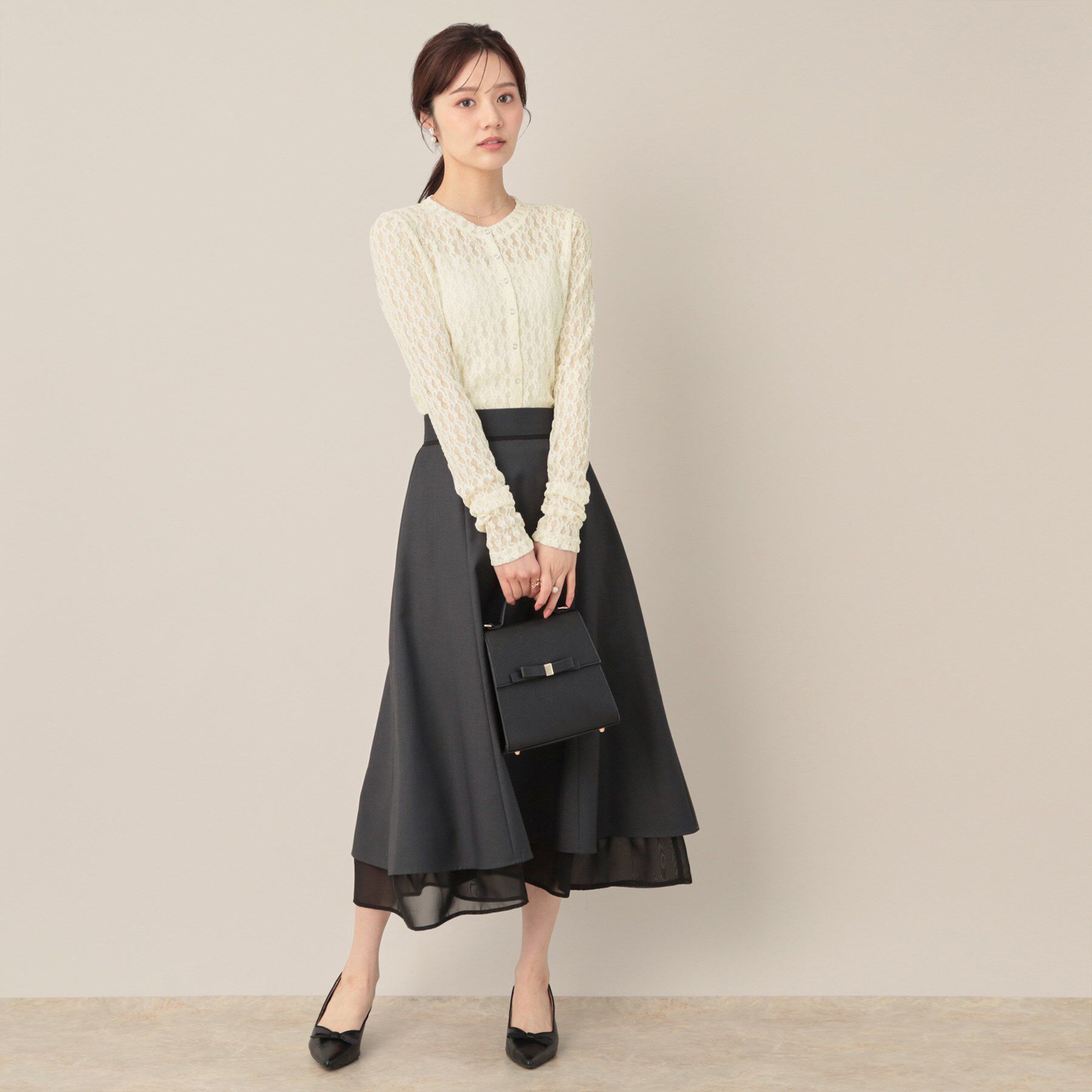 Couture broach「レースリングドットカーディガン」|カーディガン|