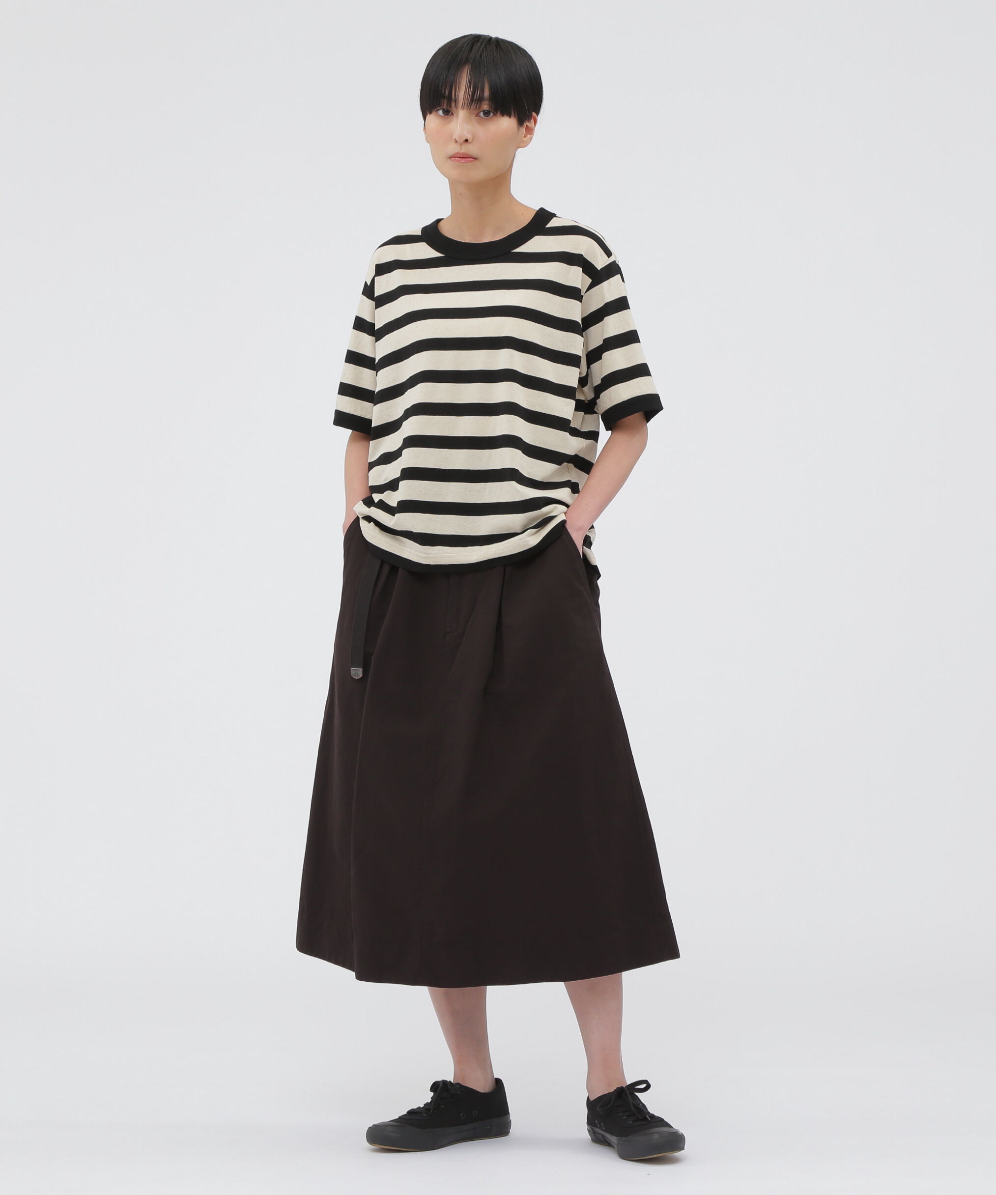 MHL.「COTTON LINEN STRIPE JERSEY (オンラインショップ限定)」|Tシャツ・カットソー|