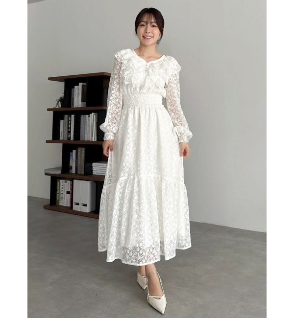 dazzlin「バックリボンレースフリルワンピース」|ワンピース|