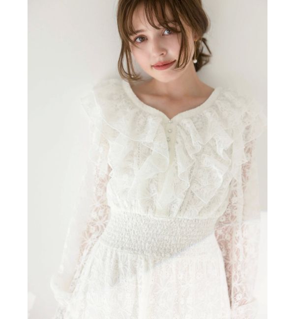 dazzlin「バックリボンレースフリルワンピース」|ワンピース|