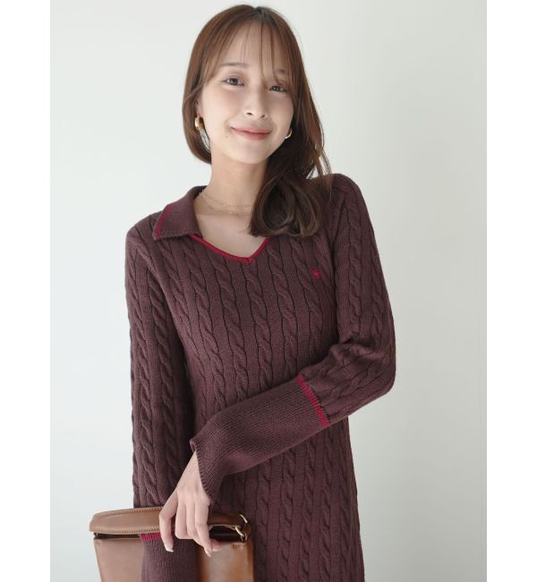 LAGUNAMOON「【POLO BCSコラボ】ケーブルラインニットワンピース」|ワンピース|