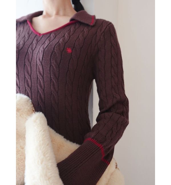 LAGUNAMOON「【POLO BCSコラボ】ケーブルラインニットワンピース」|ワンピース|