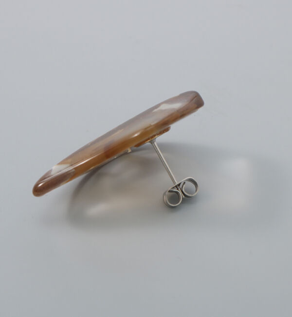 Phoebe+「【sfy】marble stone pairピアス　カーキ&times;ブラウン」|ピアス|