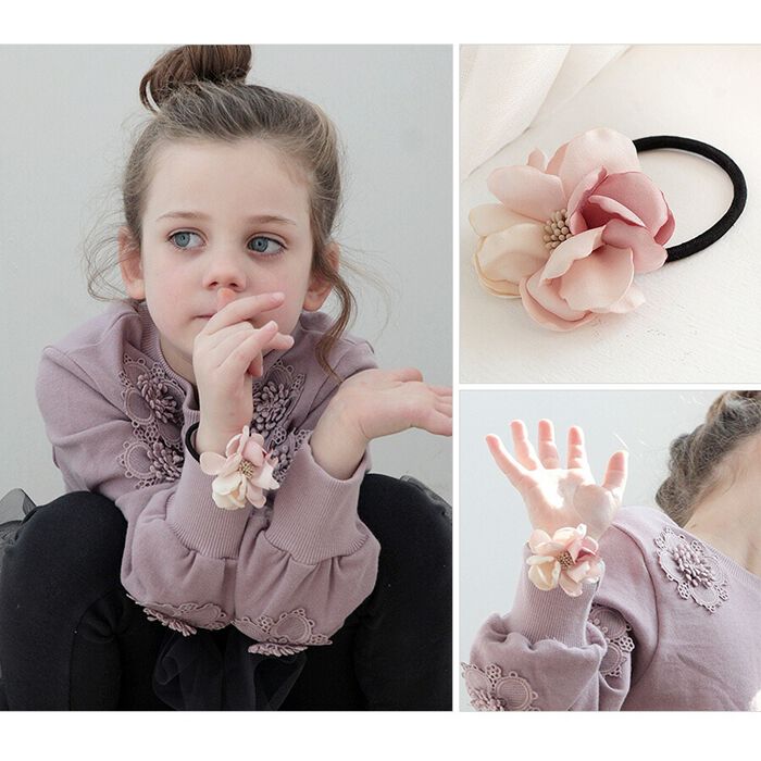 BACKYARD FAMILY「ヘアゴム キッズ おしゃれ 通販 お花 フラワー 10003668 メルシアポニーテール 小さめ」|ヘアゴム・シュシュ|