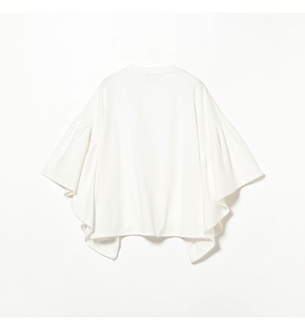 BEAMSBOY「HAVERSACK / コットン 天竺 クルーネック ギャザー フリルスリーブ Tシャツ」|Tシャツ・カットソー|