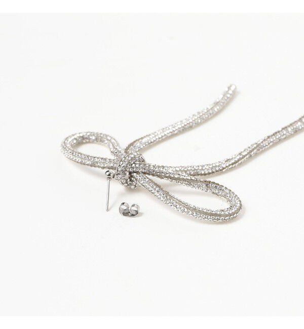 Ray BEAMS 「LOTUS PINK / ラインストーン ボウ ピアス」|ピアス|