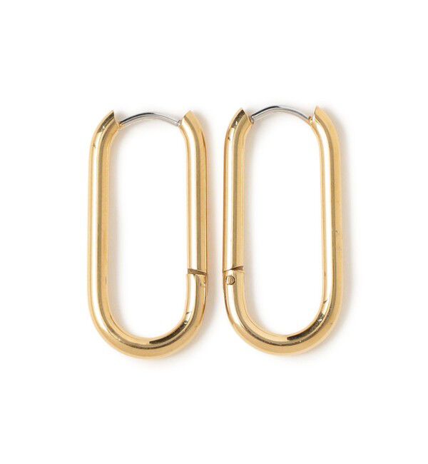 Ray BEAMS 「ステンレス ロング オーバル フープ ピアス」|その他|GOLD