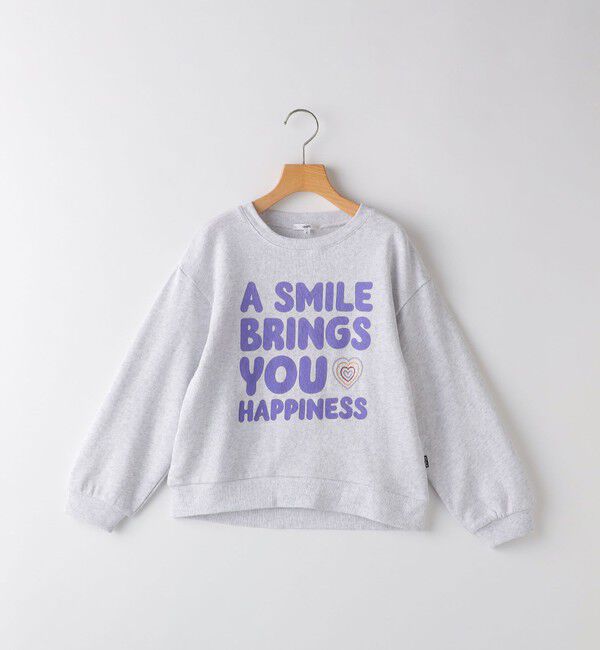SHIPS KIDS「SHIPS KIDS:130～140cm / ガーゼ 裏毛 メッセージ スウェット」|スウェット・ジャージ|ライトグレー
