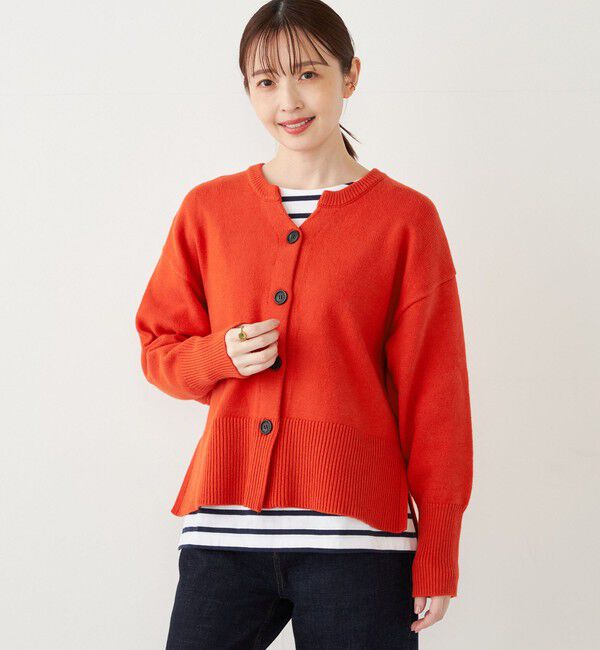 SHIPS Colors 「SHIPS Colors:〈手洗い可能〉フラッフィー キーネック カーディガン◇」|カーディガン|